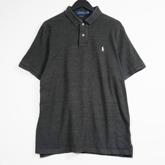 Polo Ralph Lauren Men’s Classic Fit Charcoal Heather Mesh Polo L - Picture 1 of 7